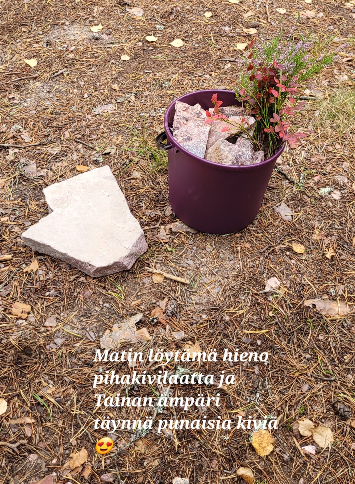 Punaisia kiviä louhokselta
